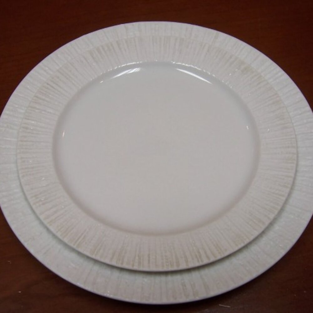 2 Rim Soup Bowls Salad Plate and Bread & Butter Plate - Arcta White by THOMAS